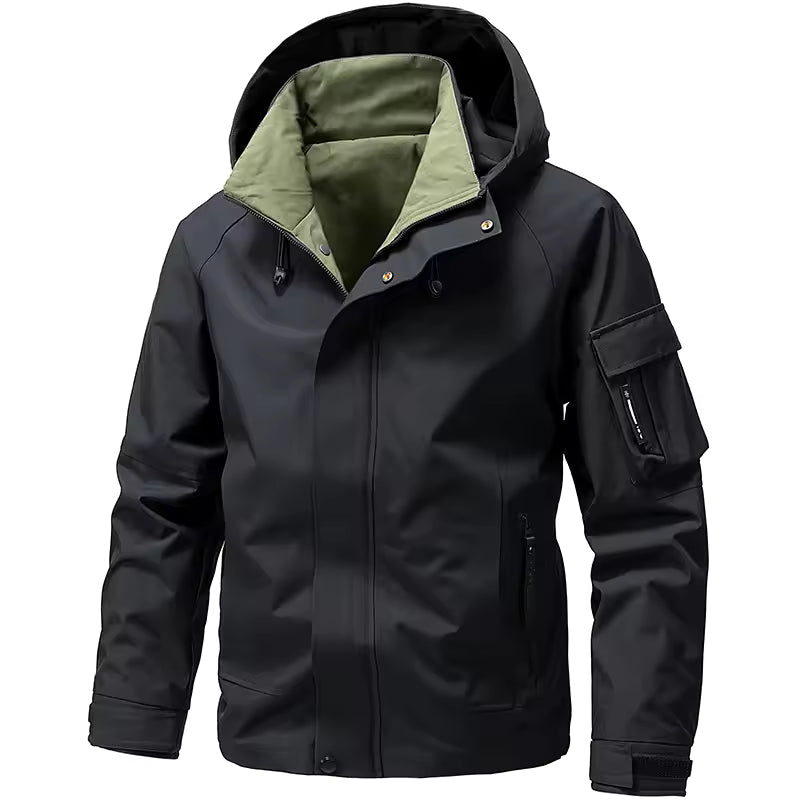 Men’s Softshell Jacket – Regular Fit – Hooded – Wind-Resistant – Zip Pockets