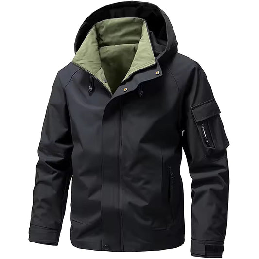 Men’s Softshell Jacket – Regular Fit – Hooded – Wind-Resistant – Zip Pockets