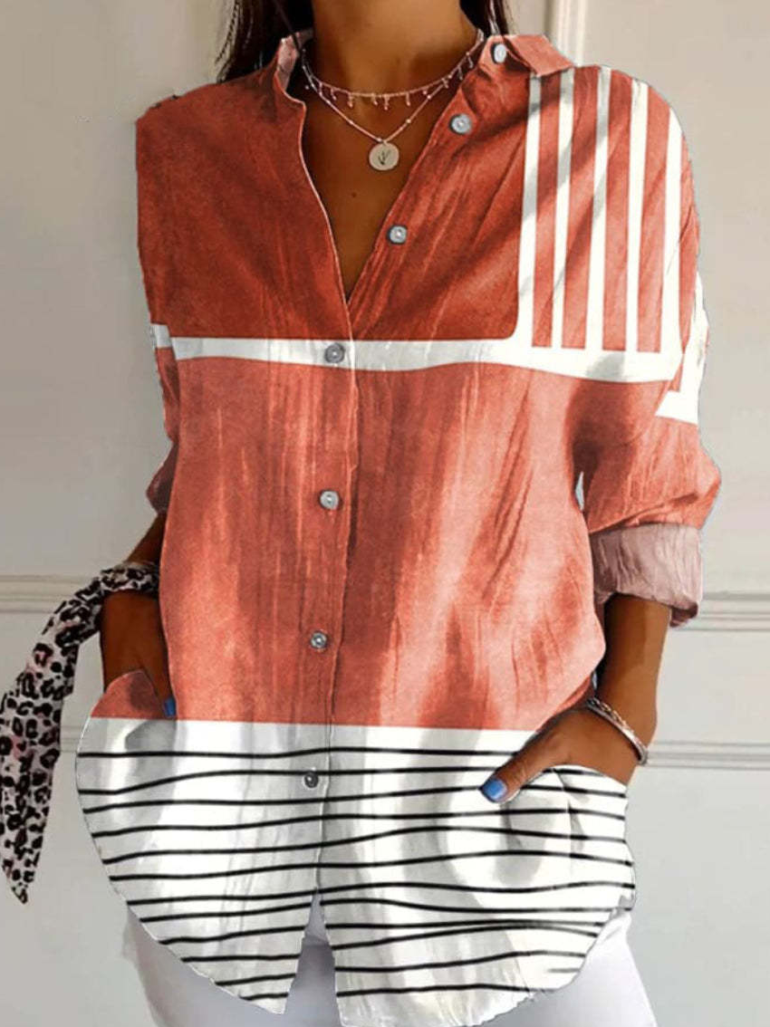 Women’s Button Down Shirt – Relaxed Fit – Breathable – Cotton Blend – Long Sleeve Casual