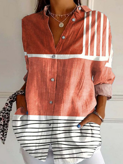 Women’s Button Down Shirt – Relaxed Fit – Breathable – Cotton Blend – Long Sleeve Casual