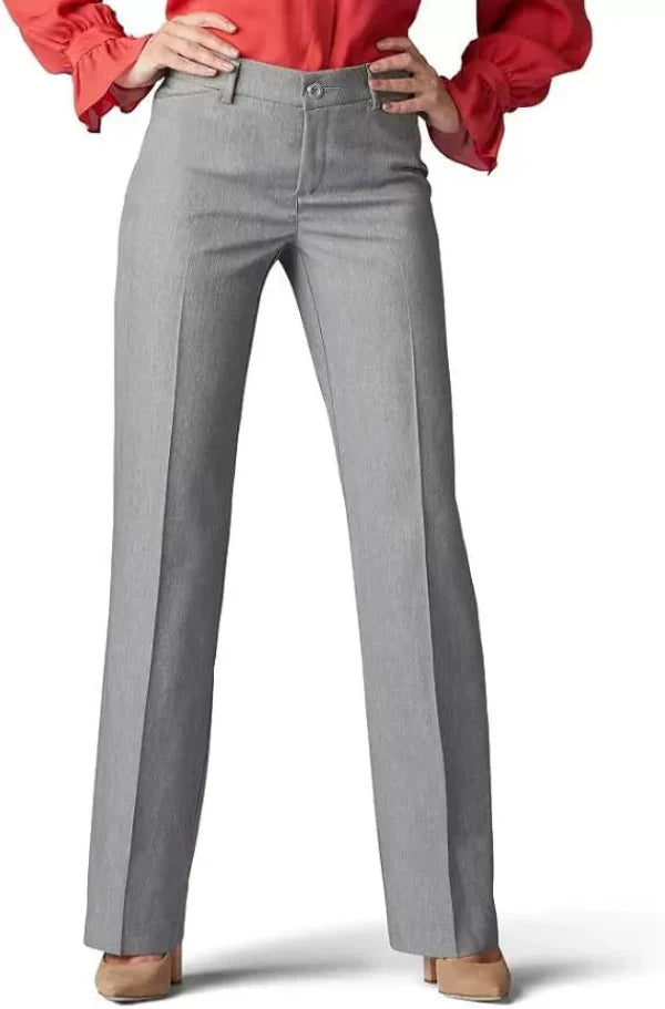 Women’s Flared Pants – High Waist – Tailored Fit – Cotton Stretch – Full Length