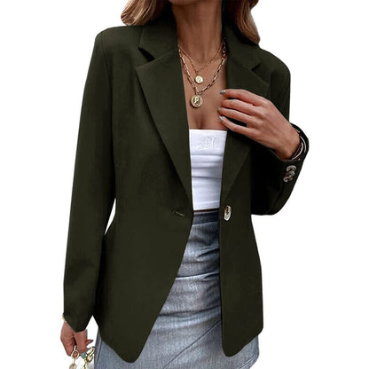 Women’s Blazer – Tailored Fit – Notched Lapel – Single Button – Hip Length Formal