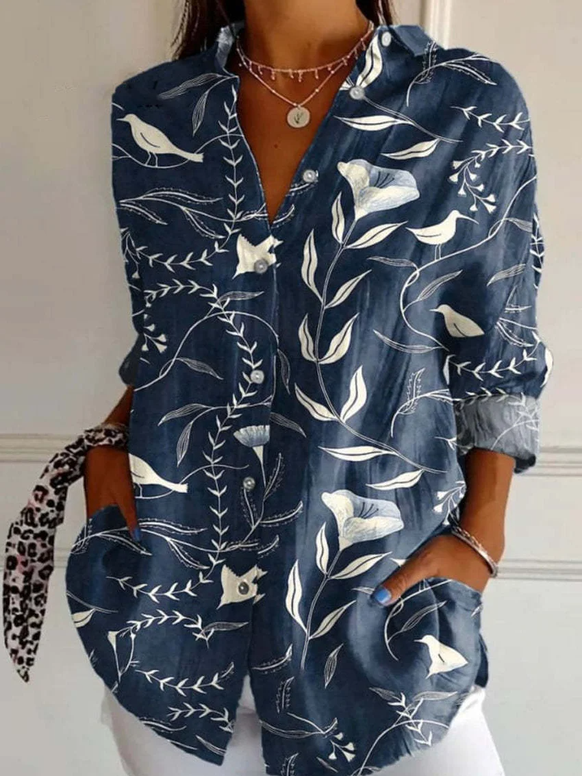 Women’s Button Down Shirt – Relaxed Fit – Breathable – Cotton Blend – Long Sleeve Casual