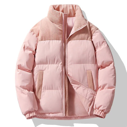 Henry Oversized Puffer Jacket | Quilted Corduroy Trim Jacket
