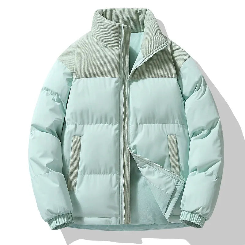 Henry Oversized Puffer Jacket | Quilted Corduroy Trim Jacket