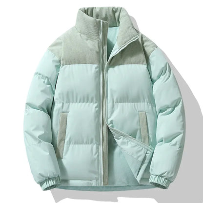 Henry Oversized Puffer Jacket | Quilted Corduroy Trim Jacket