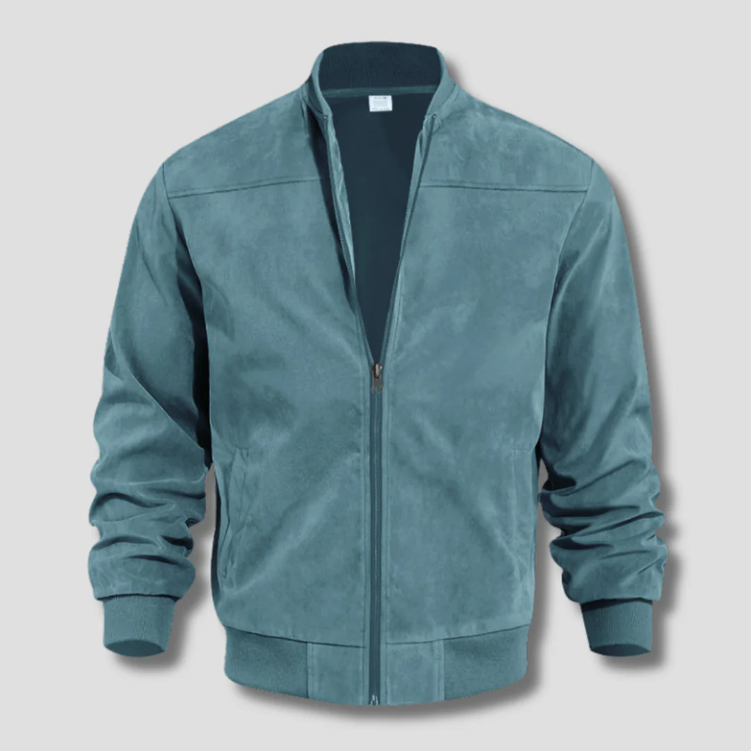Men’s Bomber Jacket – Relaxed Fit – Woven – Ribbed Hem – Zip Front Closure