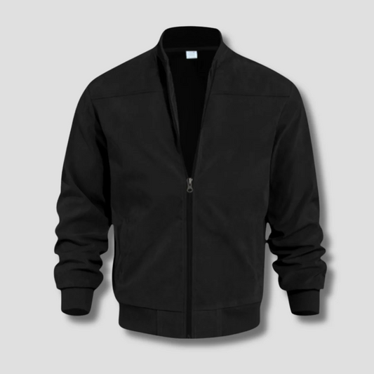 Men’s Bomber Jacket – Relaxed Fit – Woven – Ribbed Hem – Zip Front Closure