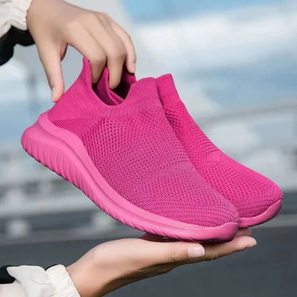 Women’s Sneakers – Knit Mesh – Slip-On Low-Top – Ankle Fit