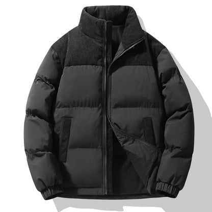 Henry Oversized Puffer Jacket | Quilted Corduroy Trim Jacket