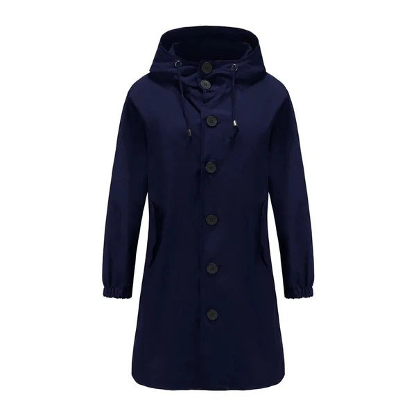 Women’s Rain Jacket – Water-Resistant – Relaxed Fit – Hooded Mid-Length Casual Outerwear