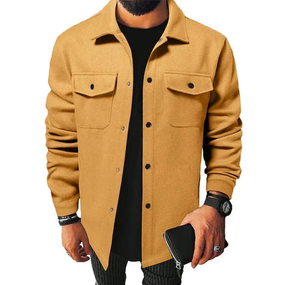 Men’s Jacket – Relaxed Fit – Button-Up Front – Chest Pockets – Everyday Casual Wear