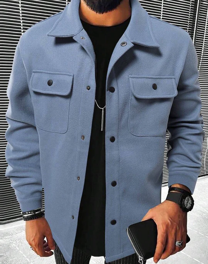 Men’s Jacket – Relaxed Fit – Button-Up Front – Chest Pockets – Everyday Casual Wear