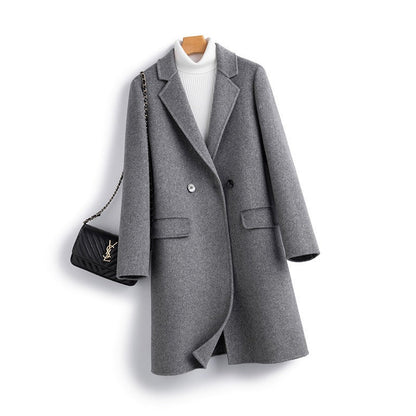 Alice Straight Fit Long Coat | Collared Button Front Coat