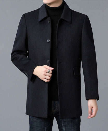 Theodore Regular Fit Car Coat | Collared Button Front Coat