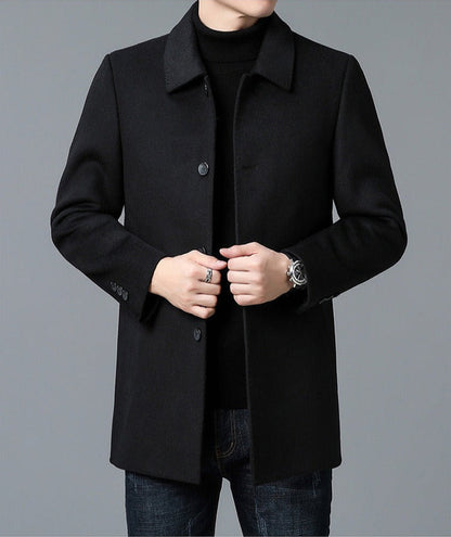Theodore Regular Fit Car Coat | Collared Button Front Coat