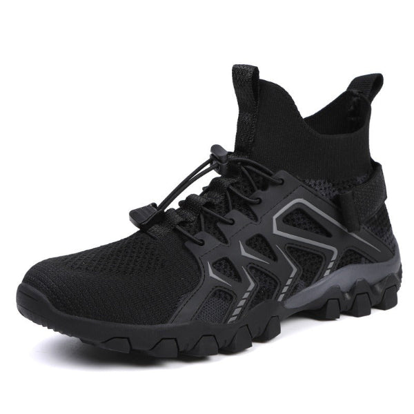 Men’s Hiking Shoes – High-Top – Non-Slip Sole – Breathable Mesh – Padded Ankle Support