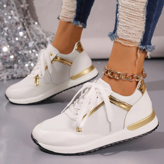 Women’s Sneakers – Breathable Mesh Upper – Supportive Fit – Sleek Lace-Up Design