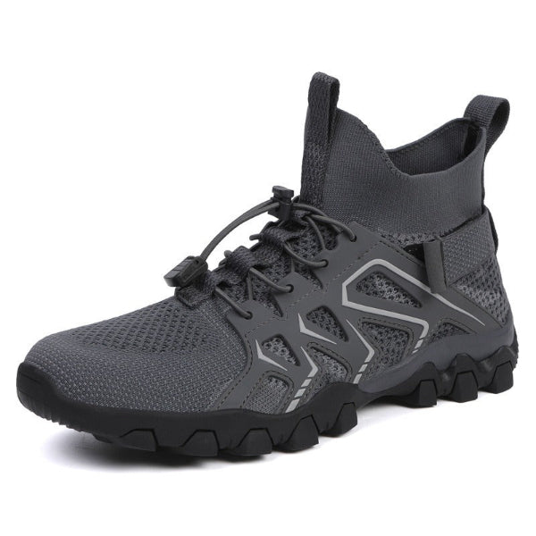 Men’s Hiking Shoes – High-Top – Non-Slip Sole – Breathable Mesh – Padded Ankle Support