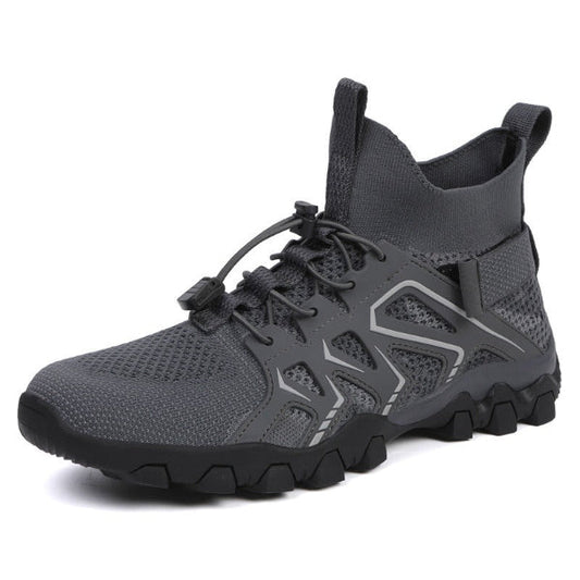Men’s Hiking Shoes – High-Top – Non-Slip Sole – Breathable Mesh – Padded Ankle Support