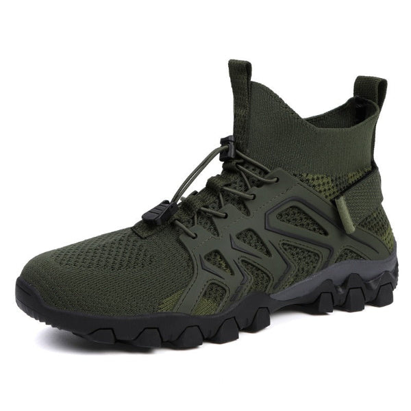 Men’s Hiking Shoes – High-Top – Non-Slip Sole – Breathable Mesh – Padded Ankle Support