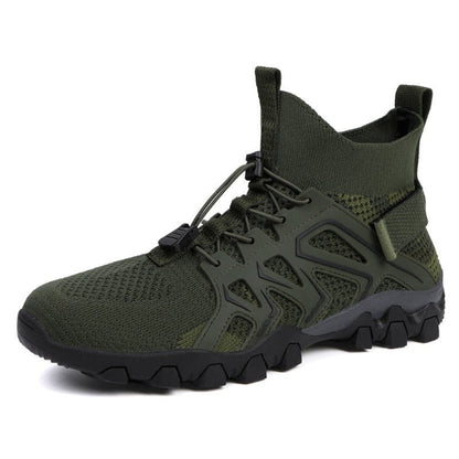 Men’s Hiking Shoes – High-Top – Non-Slip Sole – Breathable Mesh – Padded Ankle Support