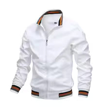Men’s Bomber Jacket – Woven Blend – Structured Fit – Stand Collar – Ribbed Trim