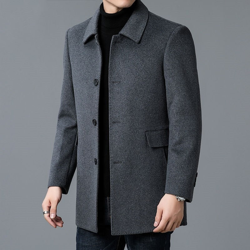Theodore Regular Fit Car Coat | Collared Button Front Coat