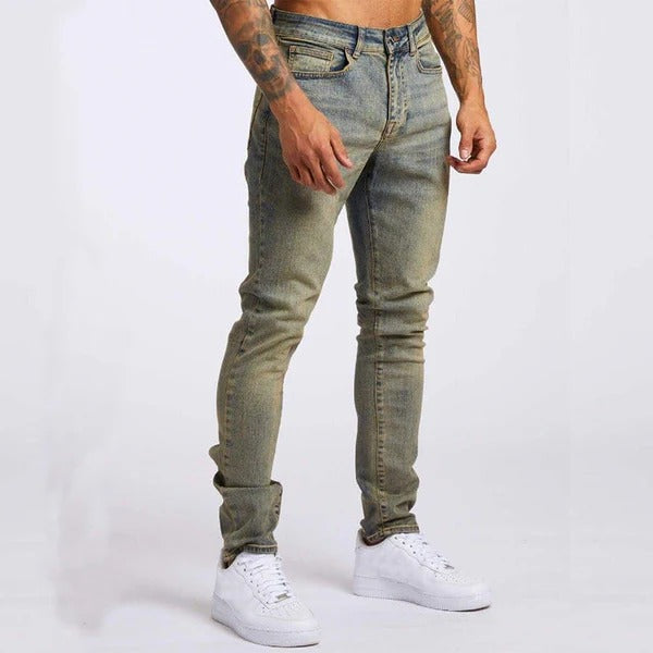 Men’s Denim Jeans – Slim Fit – Stretch Comfort – Full Length Casual Style