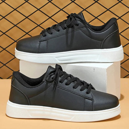 Women’s Ankle Sneakers - Low-Top - Smooth Synthetic - Lace-Up - Cushioned Collar