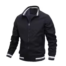 Men’s Bomber Jacket – Woven Blend – Structured Fit – Stand Collar – Ribbed Trim