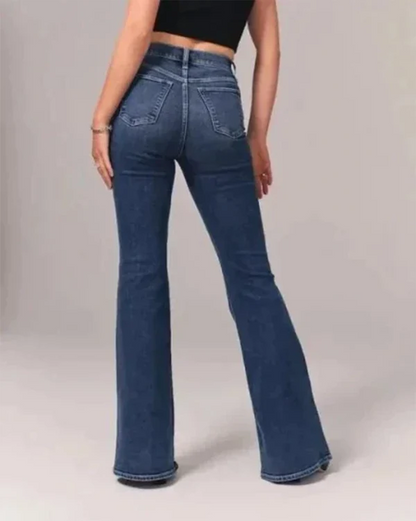 Women’s Flared Pants - Denim - High Rise Fitted Thigh - Classic Five-Pocket Design