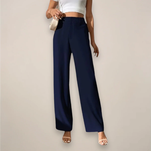 Women’s Tailored Trousers – High Waist – Wide Leg – Cotton – Office Wear
