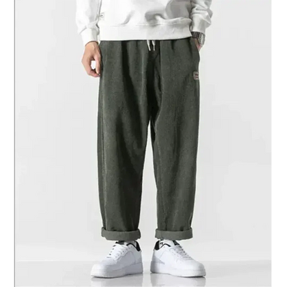 Men’s Corduroy Pants – Oversized Fit – Ribbed Texture – Casual Full Length Style