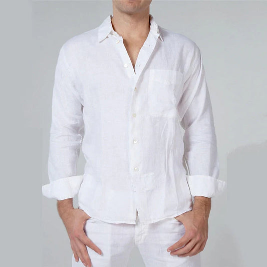 Men’s Casual Shirt – Relaxed Fit – Natural Fibers – Long Sleeve Button-Down