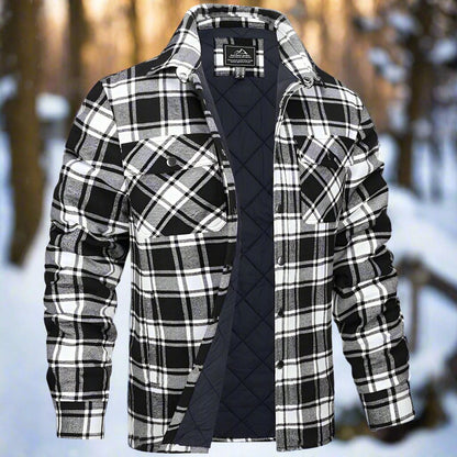Men's Shirt Jacket – Quilted Flannel – Relaxed Fit – Snap Front – Chest Pockets