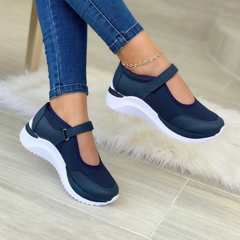 Women’s Shoes – Supportive Fit – Breathable Mesh – Cushioned Sole – Velcro Strap
