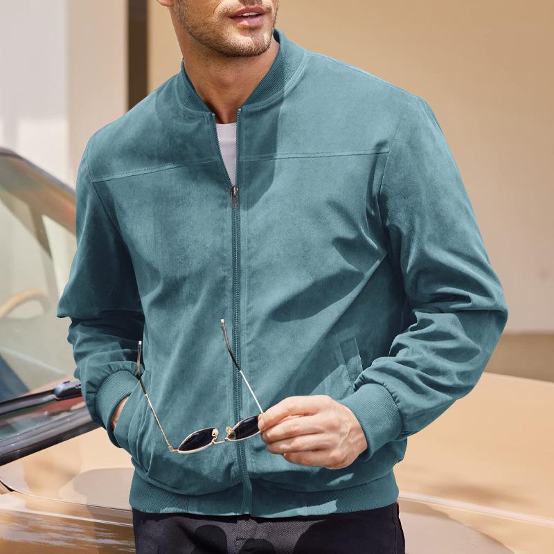 Men’s Full-Zip Jacket – Regular Fit – Soft Touch Fabric – Ribbed Hem & Cuffs – Casual Wear