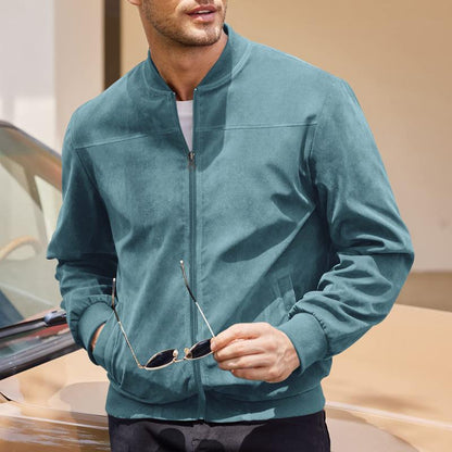 Men’s Full-Zip Jacket – Regular Fit – Soft Touch Fabric – Ribbed Hem & Cuffs – Casual Wear