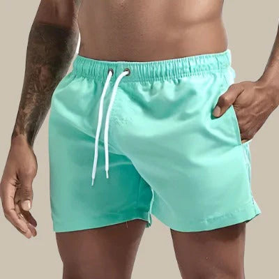 Men’s Swim Shorts – Quick Dry – Relaxed Fit – Elastic Waist with Drawstring – Pockets