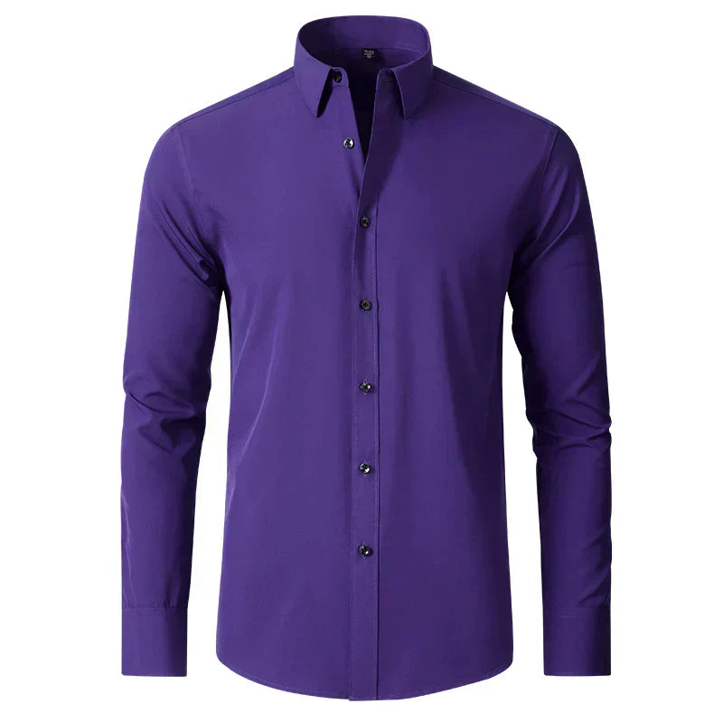 Men’s Shirt – Slim Fit – Wrinkle-Free Cotton Blend – Long Sleeve Business Wear