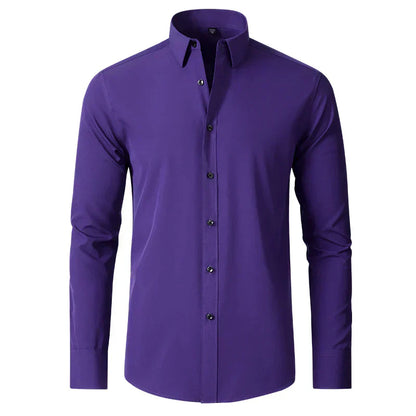 Men’s Shirt – Slim Fit – Wrinkle-Free Cotton Blend – Long Sleeve Business Wear