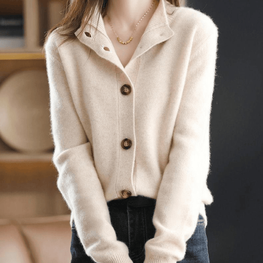Women’s Cardigan – Relaxed Fit – Soft Wool Knit – Button Front – Long Sleeve Casual