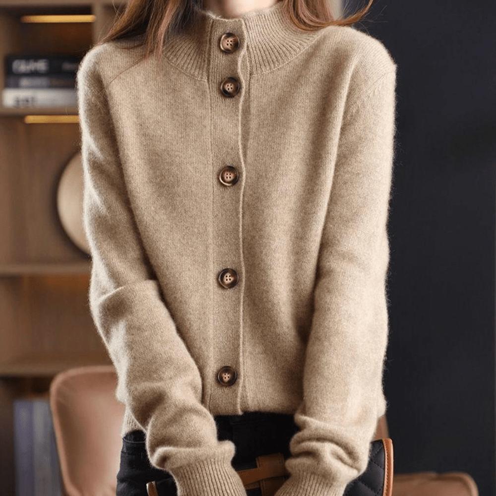 Women’s Cardigan – Relaxed Fit – Soft Wool Knit – Button Front – Long Sleeve Casual