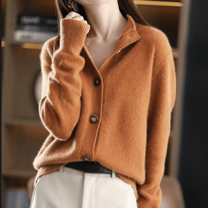 Women’s Cardigan – Relaxed Fit – Soft Wool Knit – Button Front – Long Sleeve Casual