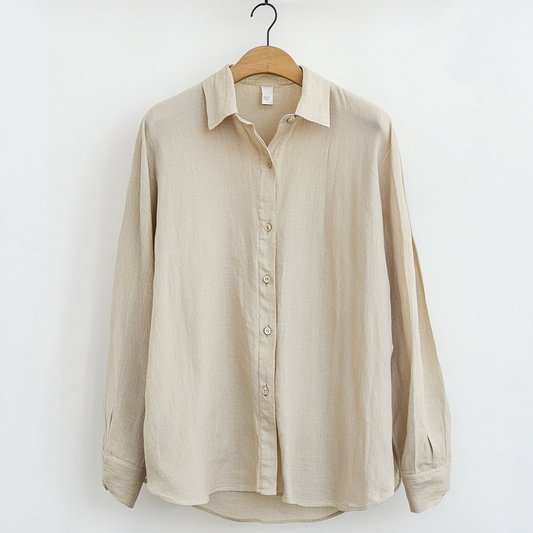 Men’s Linen Shirt – Relaxed Fit – Long Sleeve – Button-Up Casual Wear