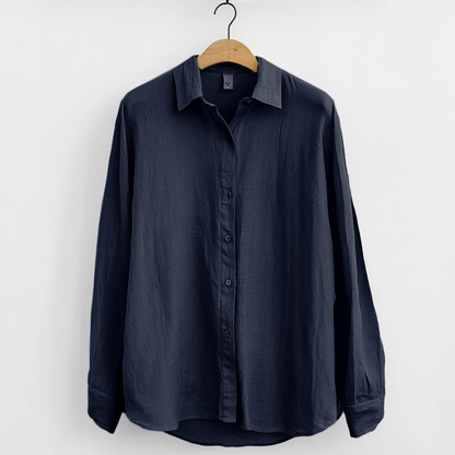 Men’s Linen Shirt – Relaxed Fit – Long Sleeve – Button-Up Casual Wear