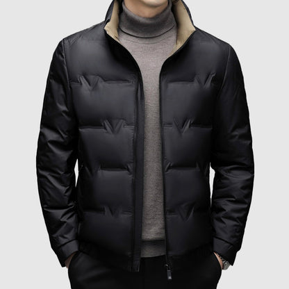 Noah Quilted Regular Fit Puffer Jacket | Stand Collar Zip Front Jacket