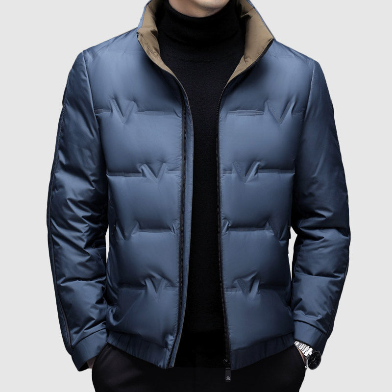 Noah Quilted Regular Fit Puffer Jacket | Stand Collar Zip Front Jacket