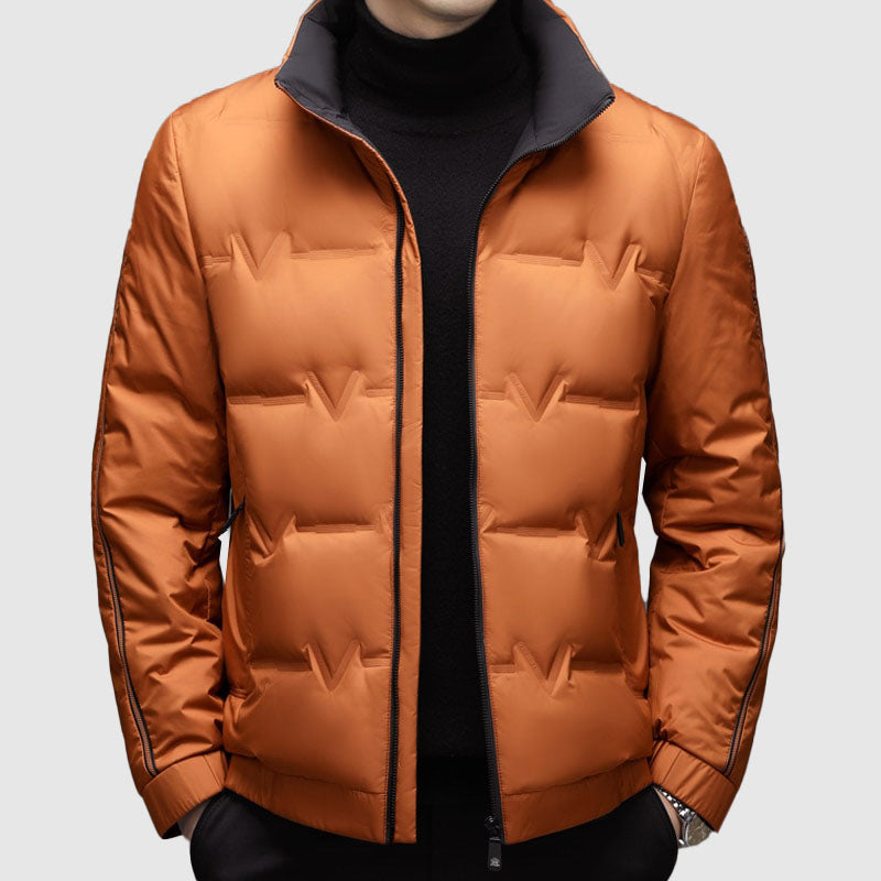 Noah Quilted Regular Fit Puffer Jacket | Stand Collar Zip Front Jacket